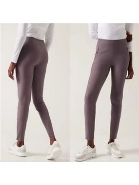 Athleta 4 Tall 4T Stellar Tight in Dusk Violet Performance Tech Travel Gray